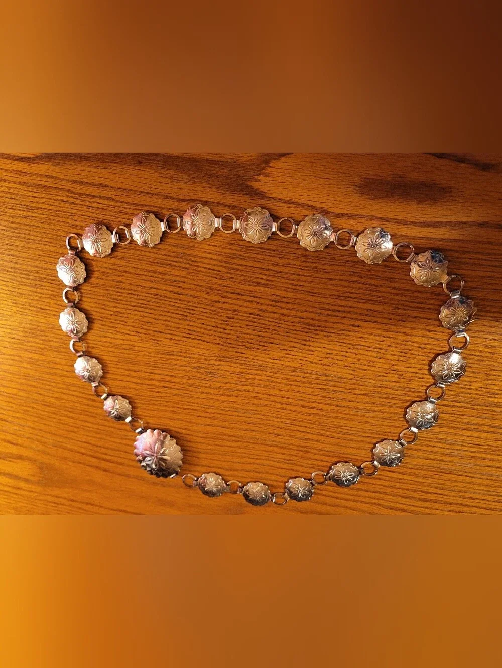 Silver Floral Concho Waist Belt